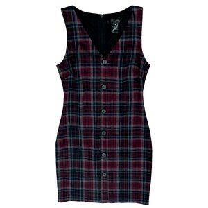 AQUA Brand Plaid Sleeveless Mini Dress Size S
